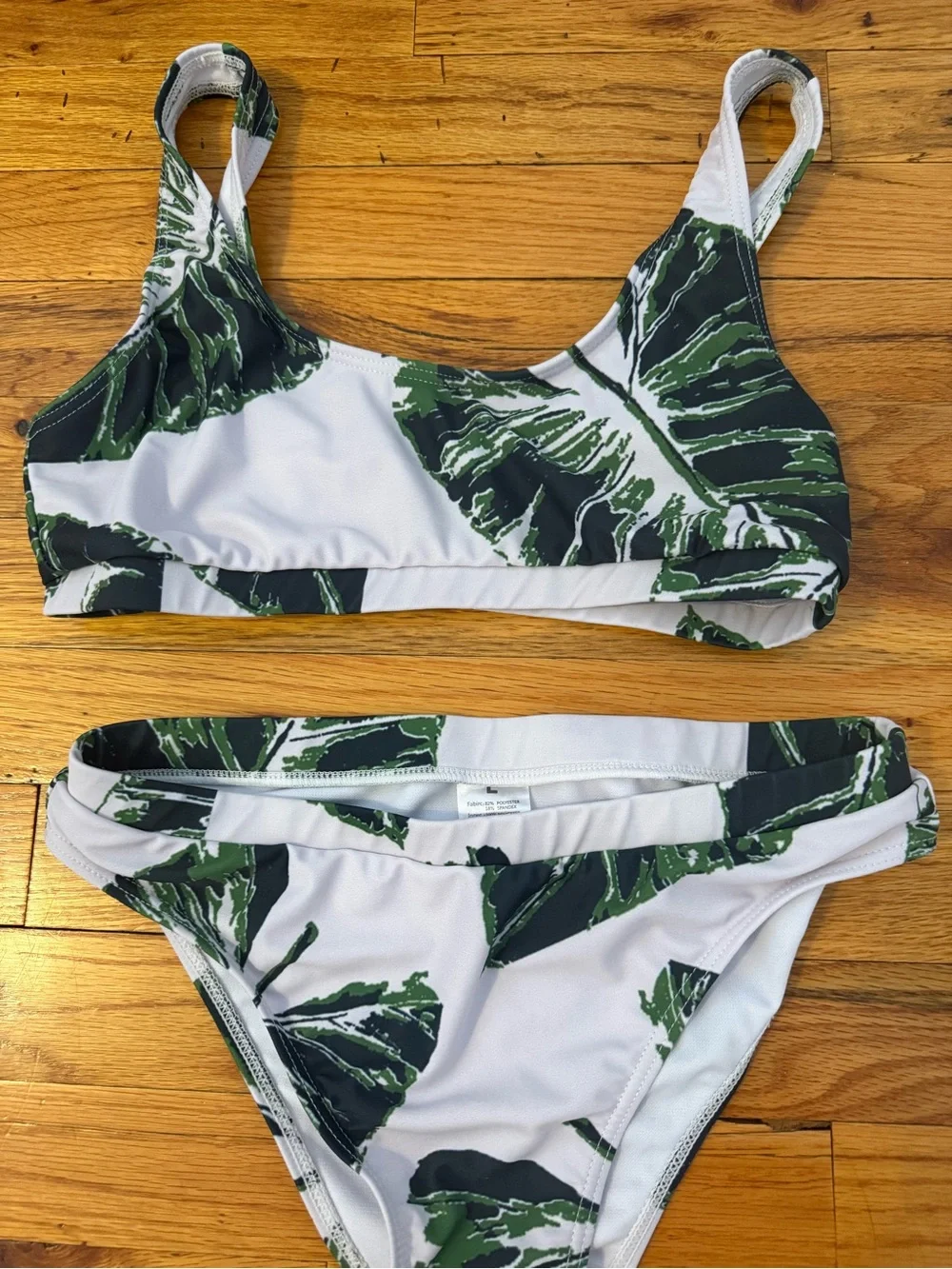 Green Tropical Leaf Two-Piece Bikini Set
